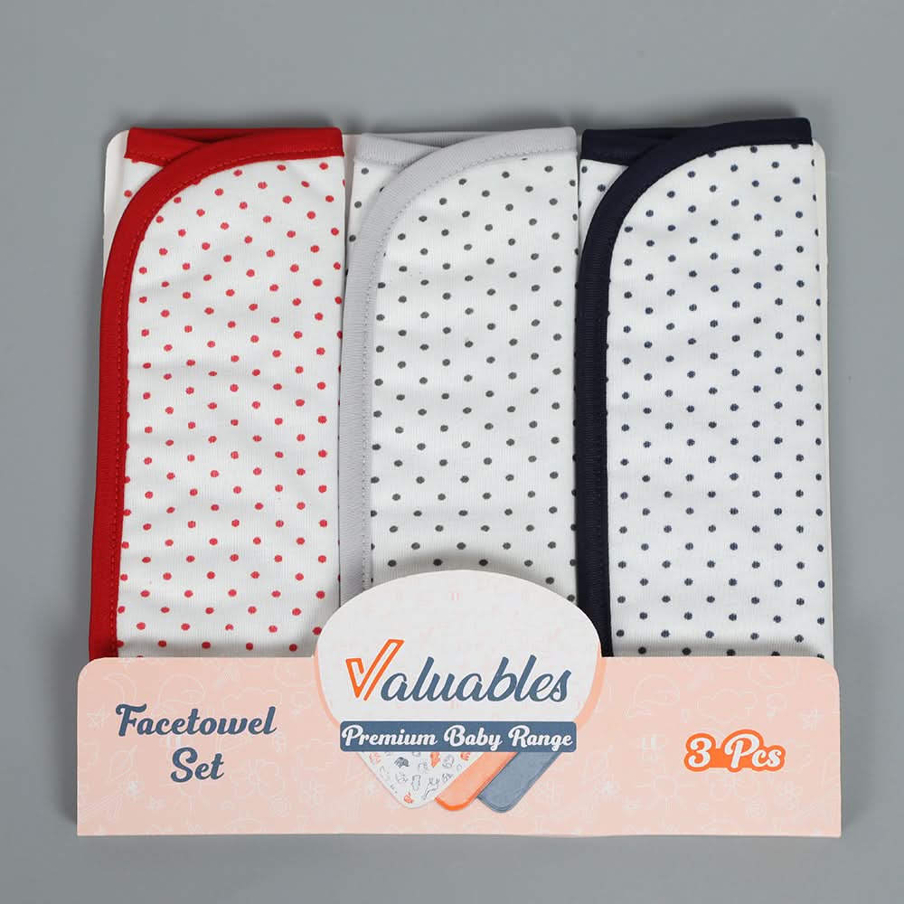 Valuable Face Towel Pack of 3 - Multi Color, Face Towels, Chase Value, Chase Value