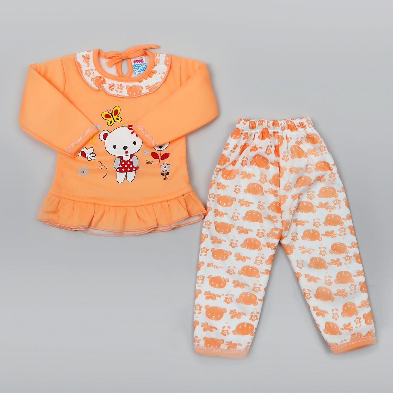Newborn Girls Full Sleeves Suits - Orange, Newborn Girls Sets & Suits, Chase Value, Chase Value