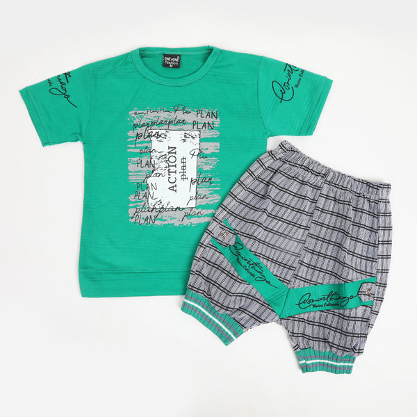 Boys Half Sleeves Suit - Flag Green, Boys Sets & Suits, Chase Value, Chase Value