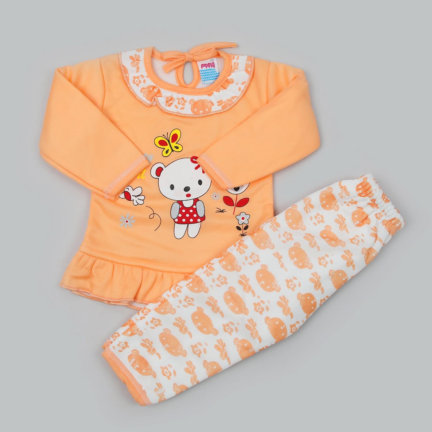 Newborn Girls Full Sleeves Suits - Orange, Newborn Girls Sets & Suits, Chase Value, Chase Value