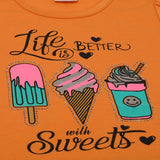 Girls Half Sleeves Skirt Suit - Orange, Girls Suits, Chase Value, Chase Value