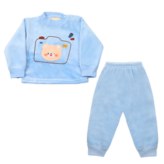 Newborn Boys Full Sleeves Suit - Light Blue