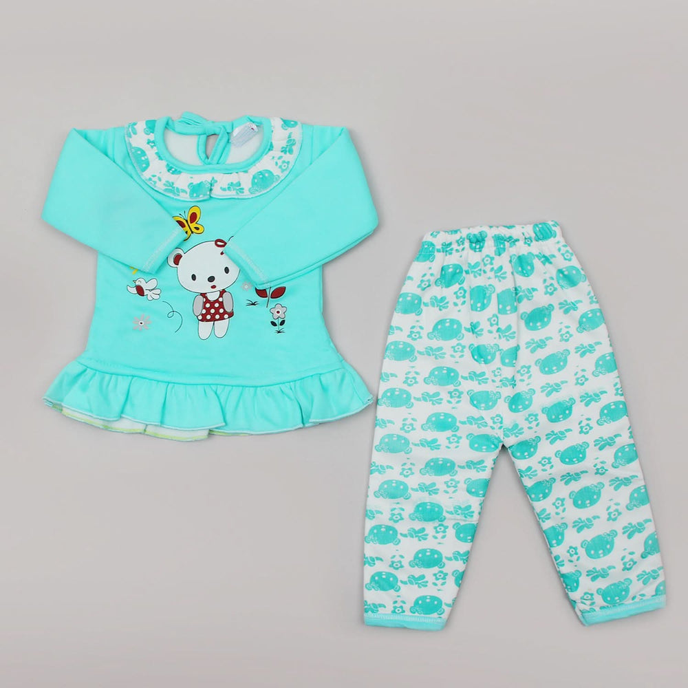 Newborn Girls Full Sleeves Suits - Cyan, Newborn Girls Sets & Suits, Chase Value, Chase Value