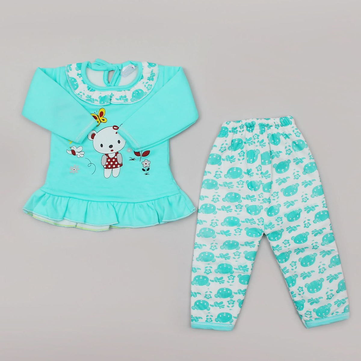 Newborn Girls Full Sleeves Suits - Cyan, Newborn Girls Sets & Suits, Chase Value, Chase Value