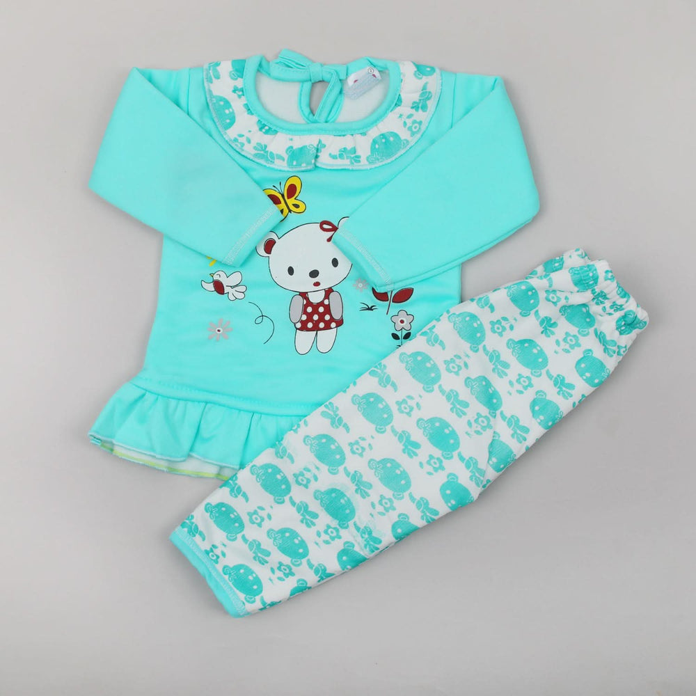 Newborn Girls Full Sleeves Suits - Cyan, Newborn Girls Sets & Suits, Chase Value, Chase Value
