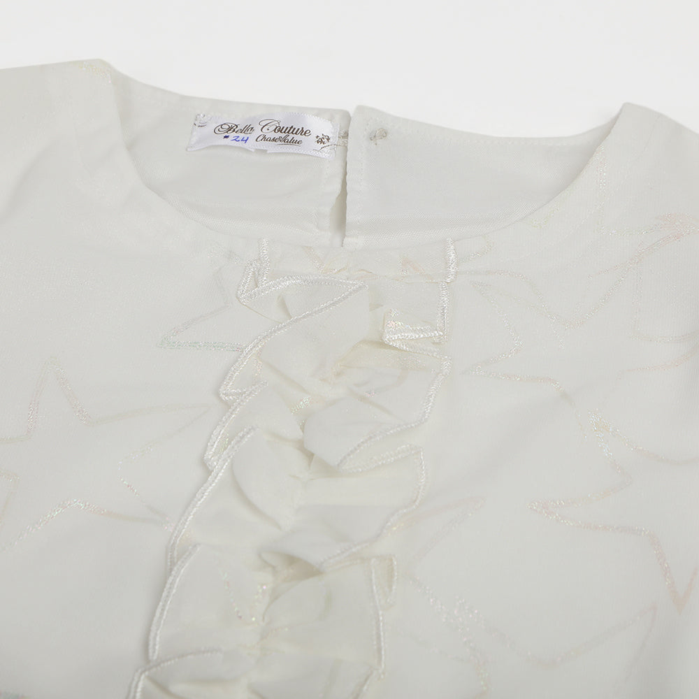 Girls Chiffon Top - Off White, Girls Tops, Chase Value, Chase Value