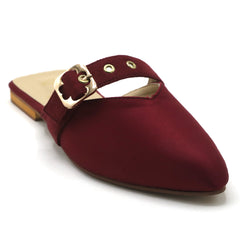 Women's Backless Pump - Maroon