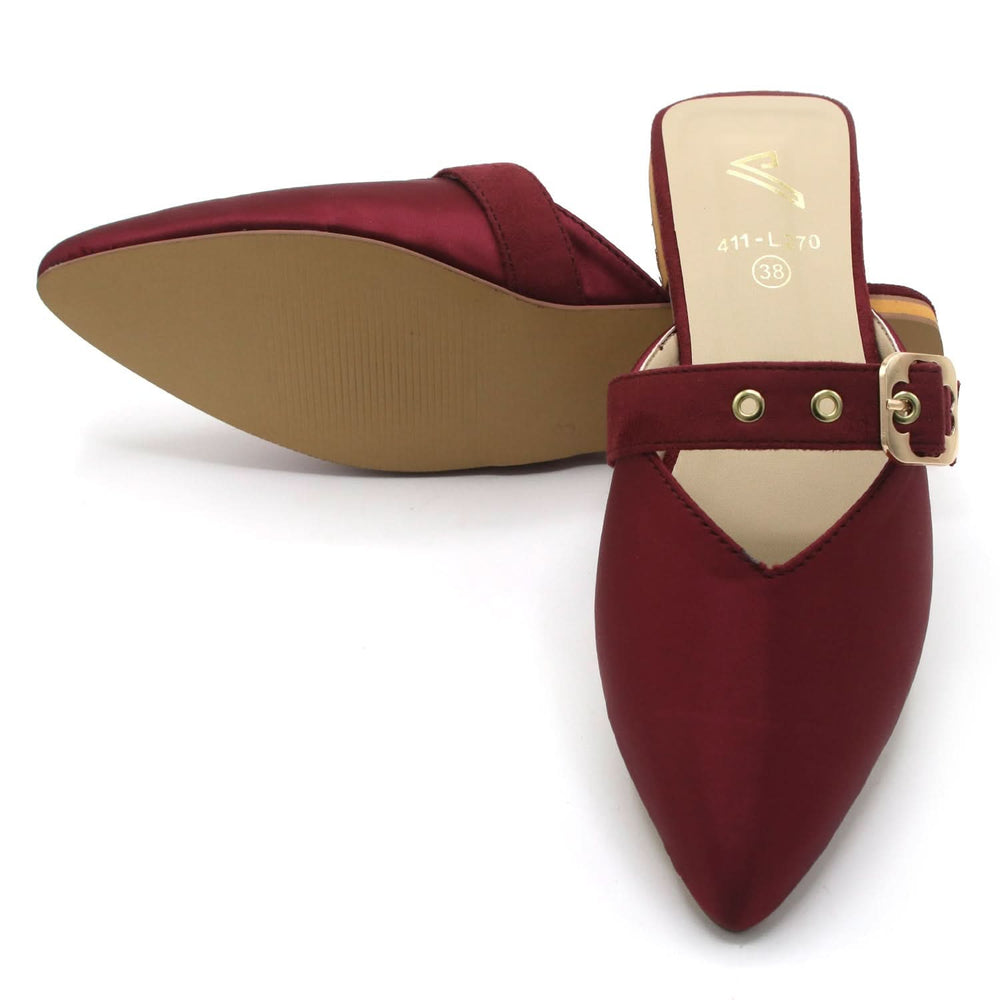 Women's Backless Pump - Maroon, Women Backless Pumps, Chase Value, Chase Value