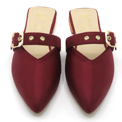 Women's Backless Pump - Maroon
