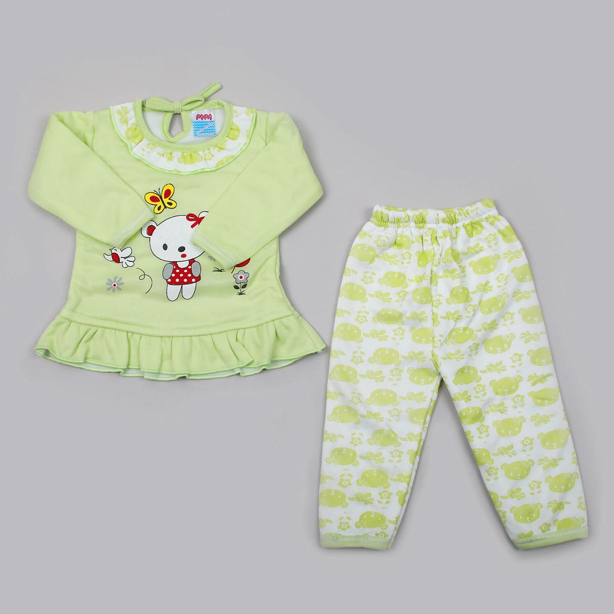 Newborn Girls Full Sleeves Suits - Light Green, Newborn Girls Sets & Suits, Chase Value, Chase Value