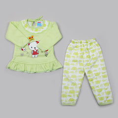 Newborn Girls Full Sleeves Suits - Light Green