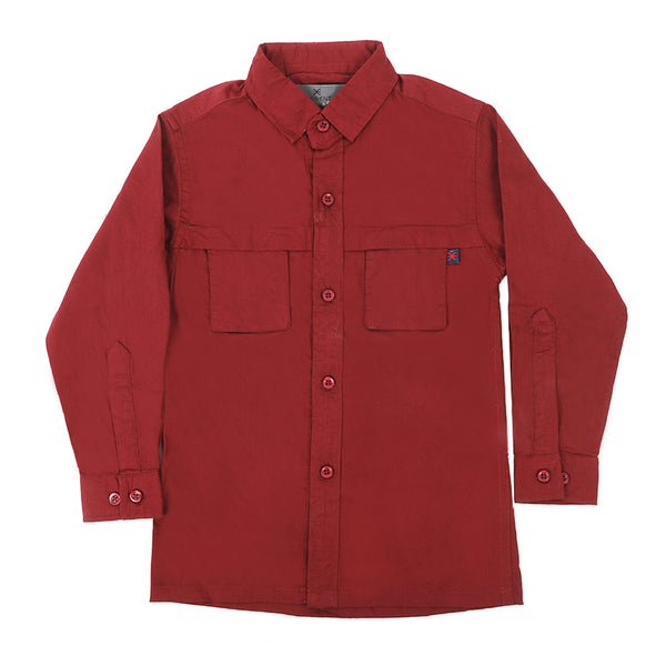 Eminent Boys Plain Shirt - Maroon