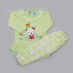 Newborn Girls Full Sleeves Suits - Light Green