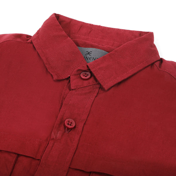 Eminent Boys Plain Shirt - Maroon