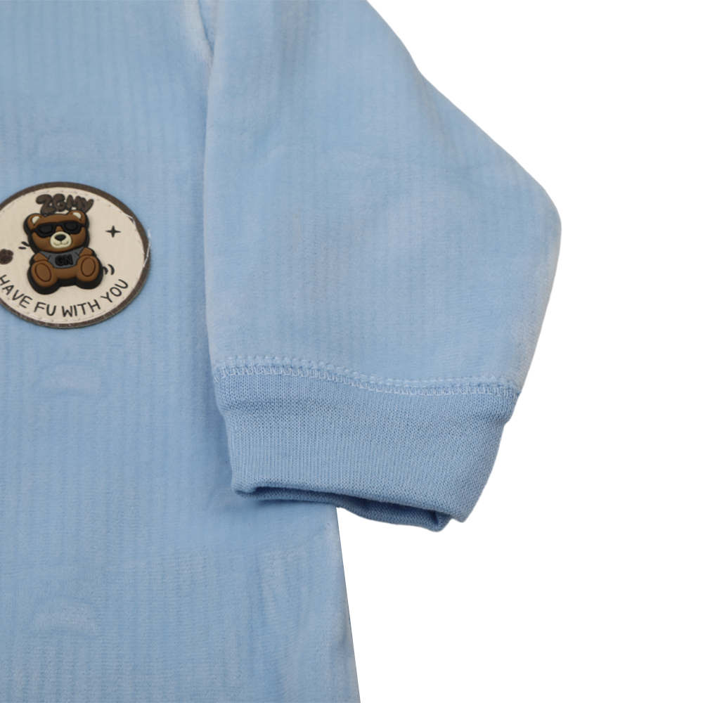 Newborn Boys Full Sleeves Romper - Light Blue, Newborn Boys Rompers, Chase Value, Chase Value