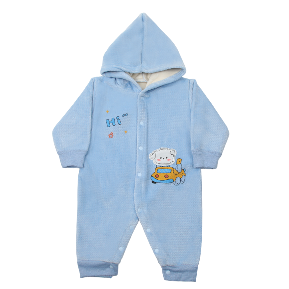 Newborn Boys Full Sleeves Romper - Sky Blue, Newborn Boys Rompers, Chase Value, Chase Value