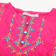 Girls Embroidered Kurti - Pink, Girls Kurti, Chase Value, Chase Value