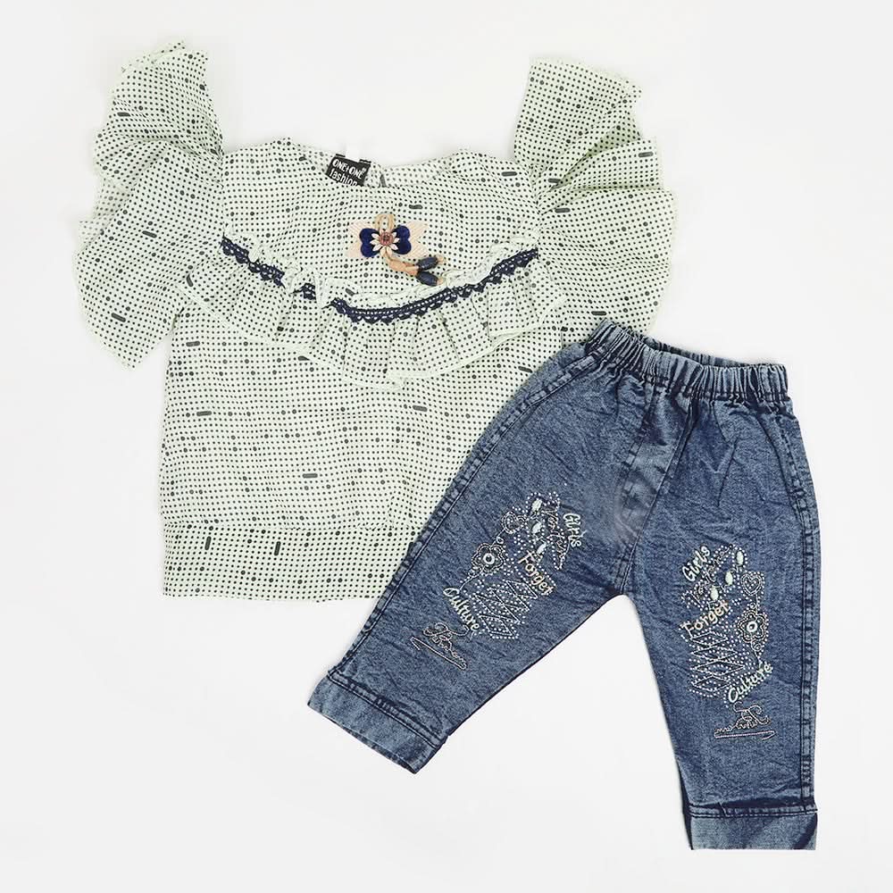Girls Pant Suit - Cyan, Girls Suits, Chase Value, Chase Value