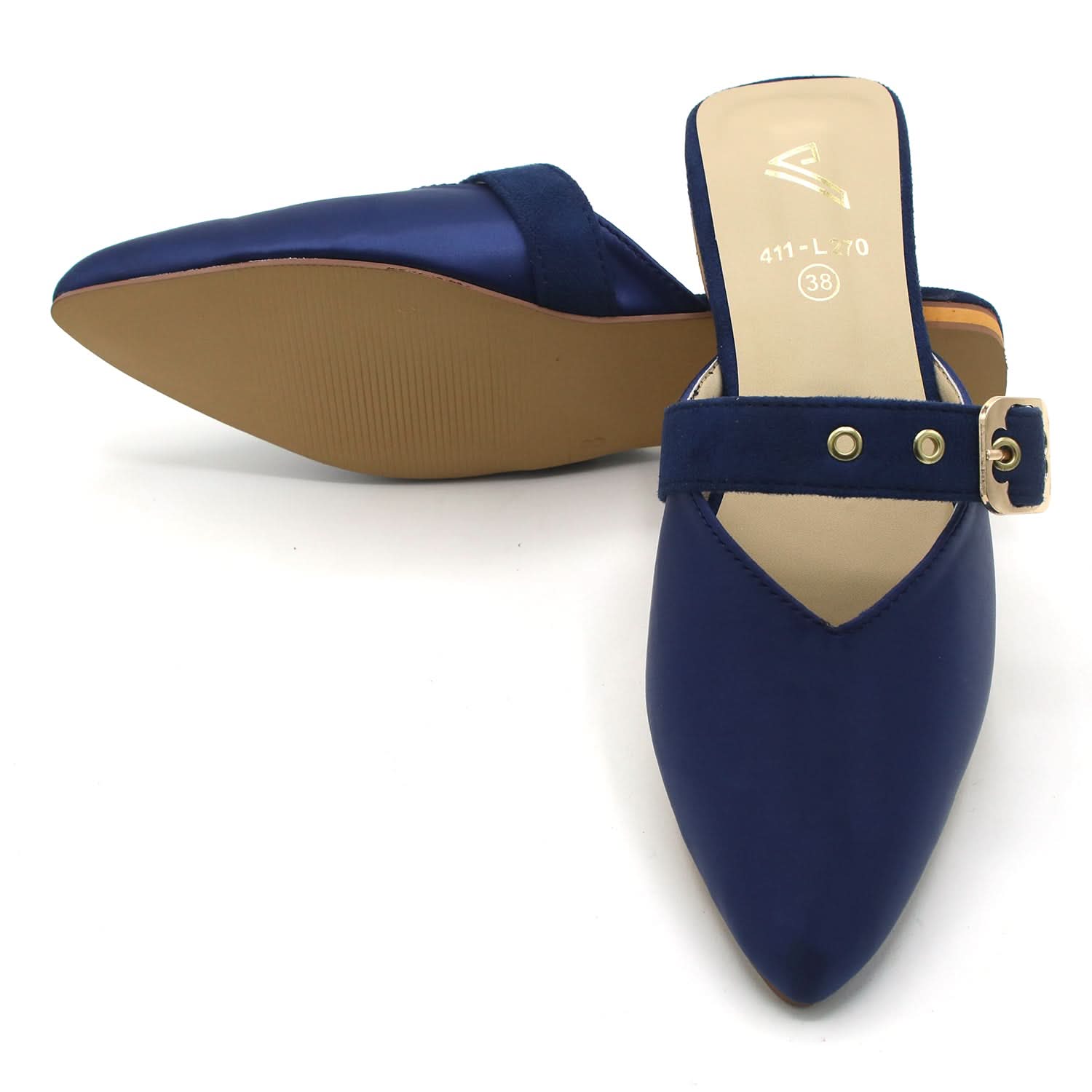 Women's Backless Pump - Navy Blue, Women Backless Pumps, Chase Value, Chase Value
