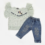 Girls Pant Suit - Cyan, Girls Suits, Chase Value, Chase Value