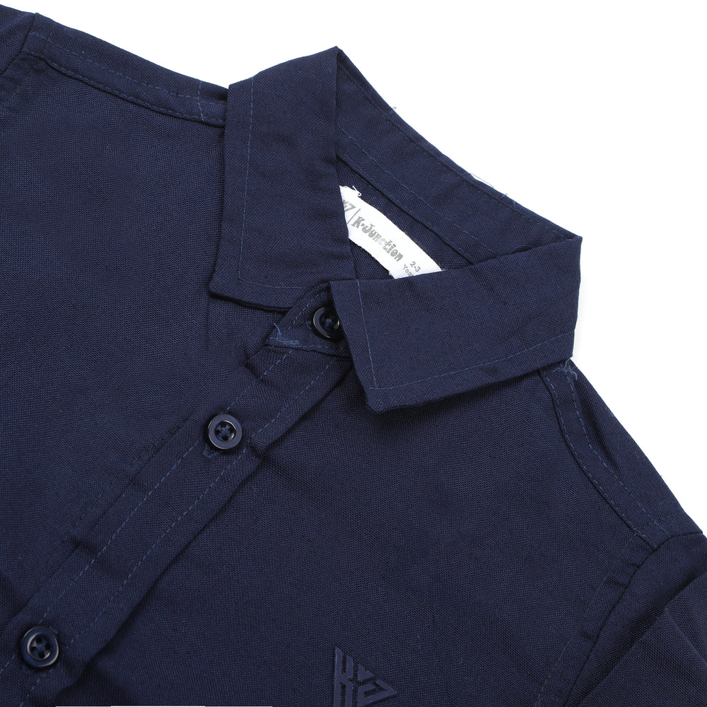 Boys Chambray Casual Full Sleeves Shirt - Navy Blue, Boys Shirts, Chase Value, Chase Value