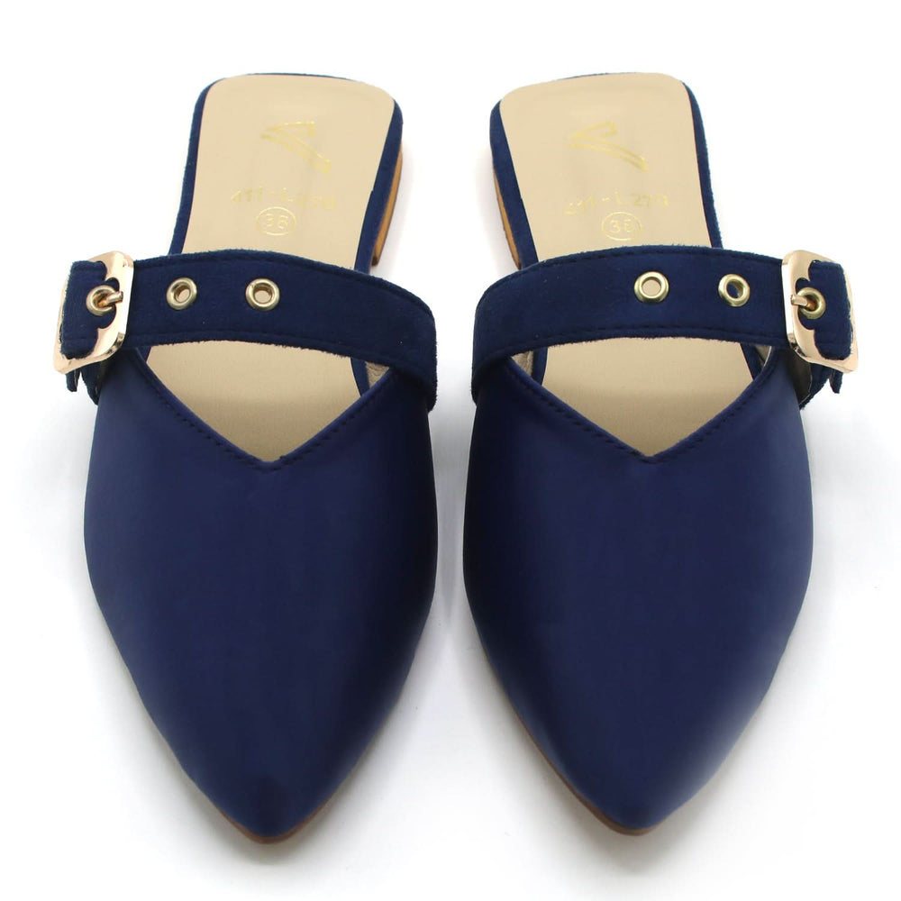 Women's Backless Pump - Navy Blue, Women Backless Pumps, Chase Value, Chase Value