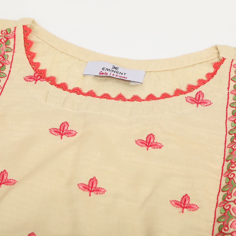 Girls Emroidered Shalwar Suit - Beige, Girls Shalwar Kameez, Chase Value, Chase Value