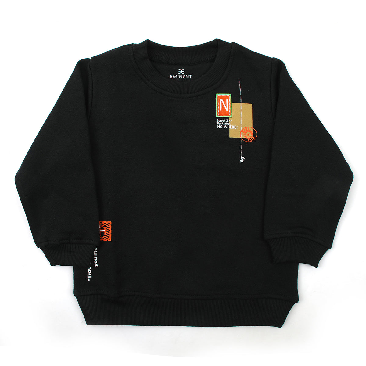 Eminent Boys Full Sleeves SweatShirt - Black, Boys Hoodies & Sweat Shirts, Eminent, Chase Value