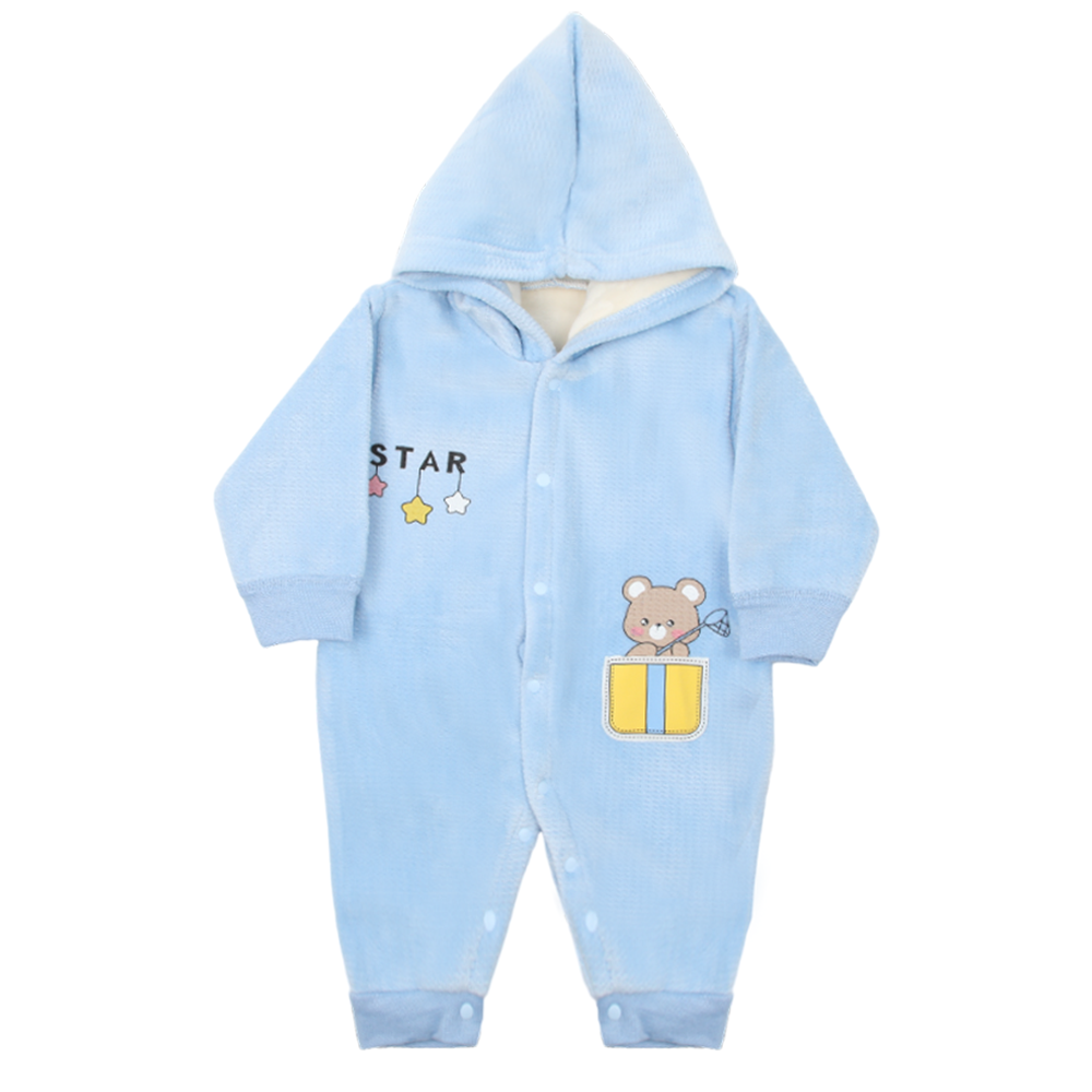 Newborn Boys Full Sleeves Romper - Sky Blue, Newborn Boys Rompers, Chase Value, Chase Value