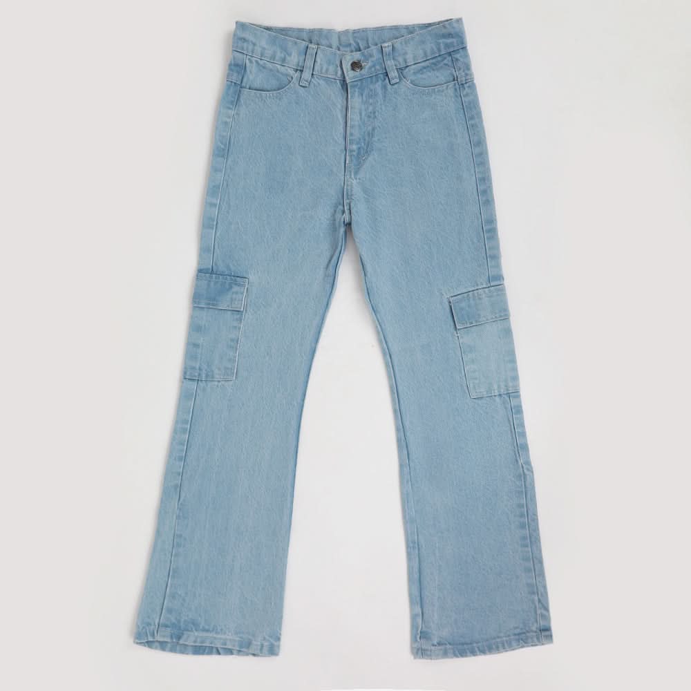 Girls Denim Pant - Light Blue, Girls Pants & Capri, Chase Value, Chase Value