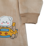 Newborn Boys Full Sleeves Romper - Beige, Newborn Boys Rompers, Chase Value, Chase Value