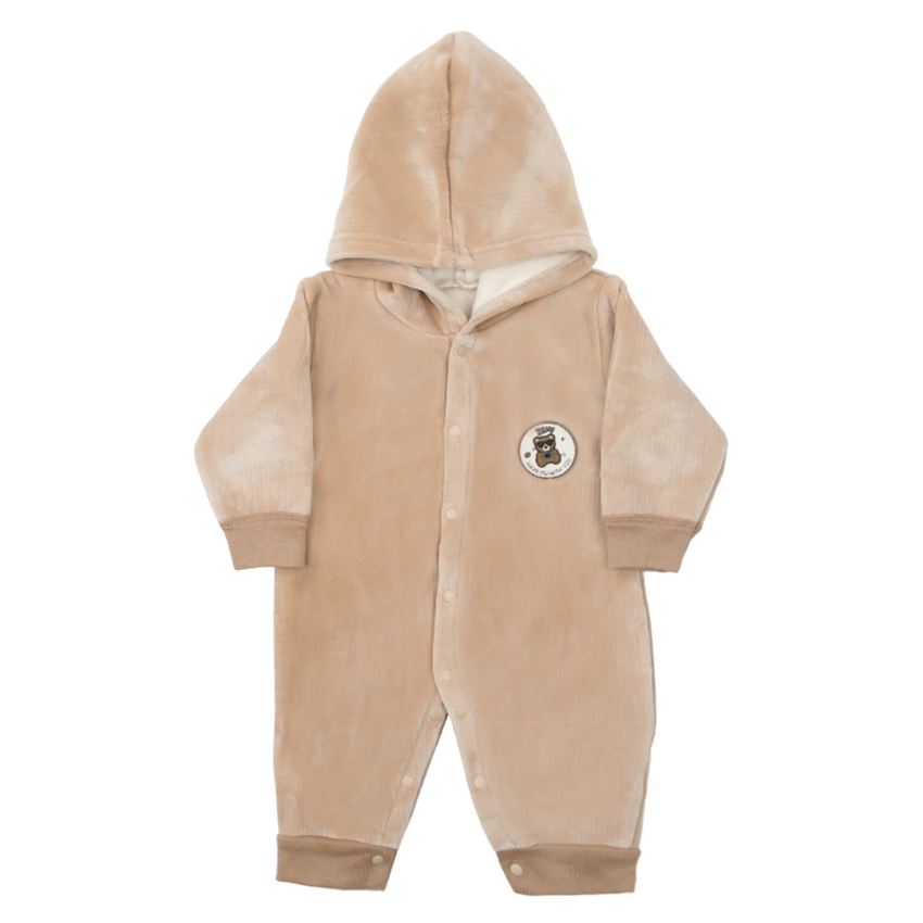 Newborn Boys Full Sleeves Romper - Light Brown