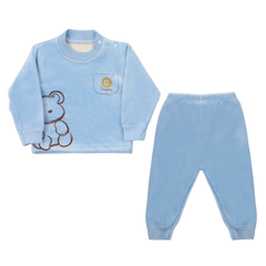 Newborn Boys Full Sleeves Suit - Light Blue