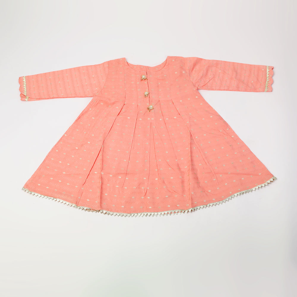 Girls 2Pcs Shalwar Suit - Peach, Girls Shalwar Kameez, Chase Value, Chase Value