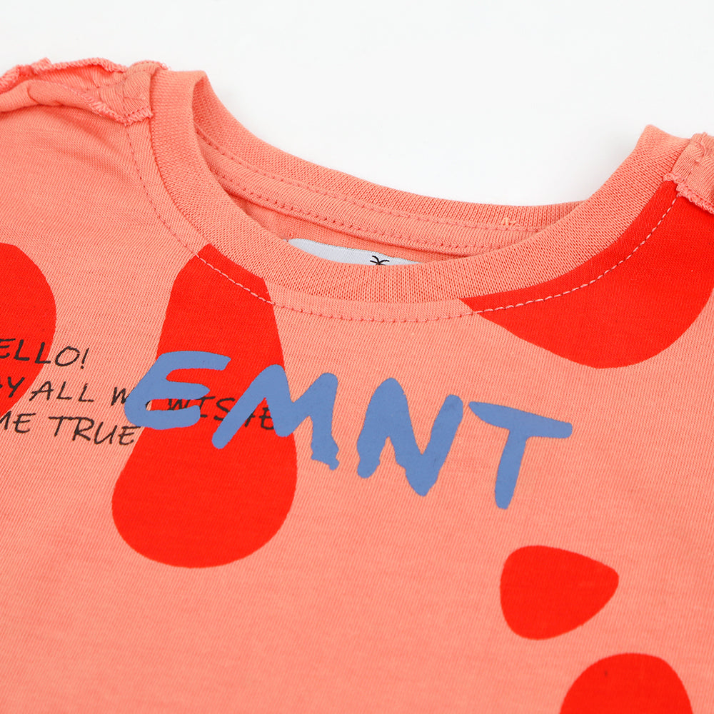 Eminent Newborn Girls Half Sleeves T-Shirt - Coral Haze, Newborn Girls T-Shirts, Eminent, Chase Value