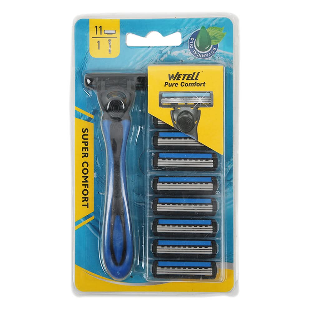 Wetell Pure Comfort 11+1 Razor - Blue, Razor & Cartridges, Chase Value, Chase Value