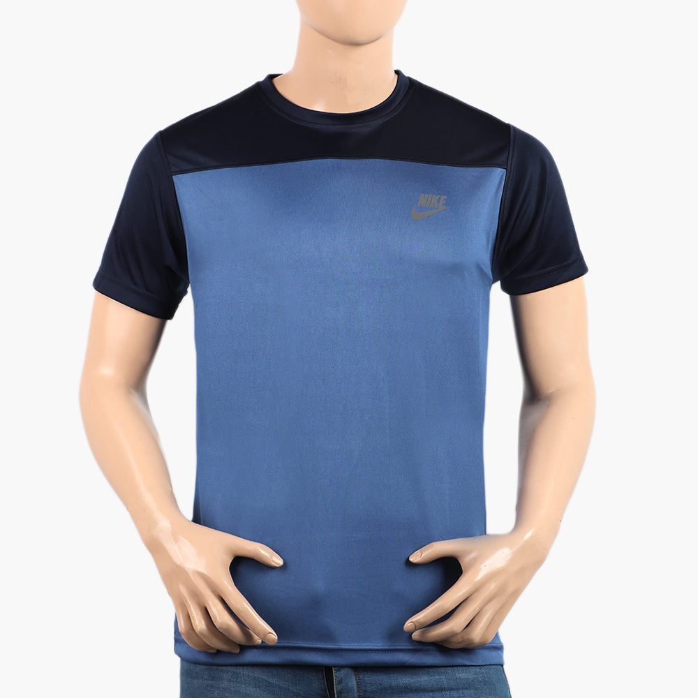 Men's Fancy Round Neck T-Shirt - Blue, Men's T-Shirts & Polos, Chase Value, Chase Value