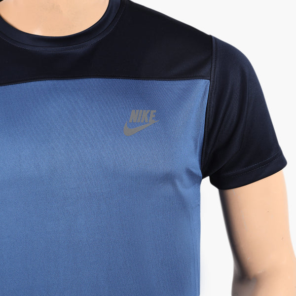Men's Fancy Round Neck T-Shirt - Blue