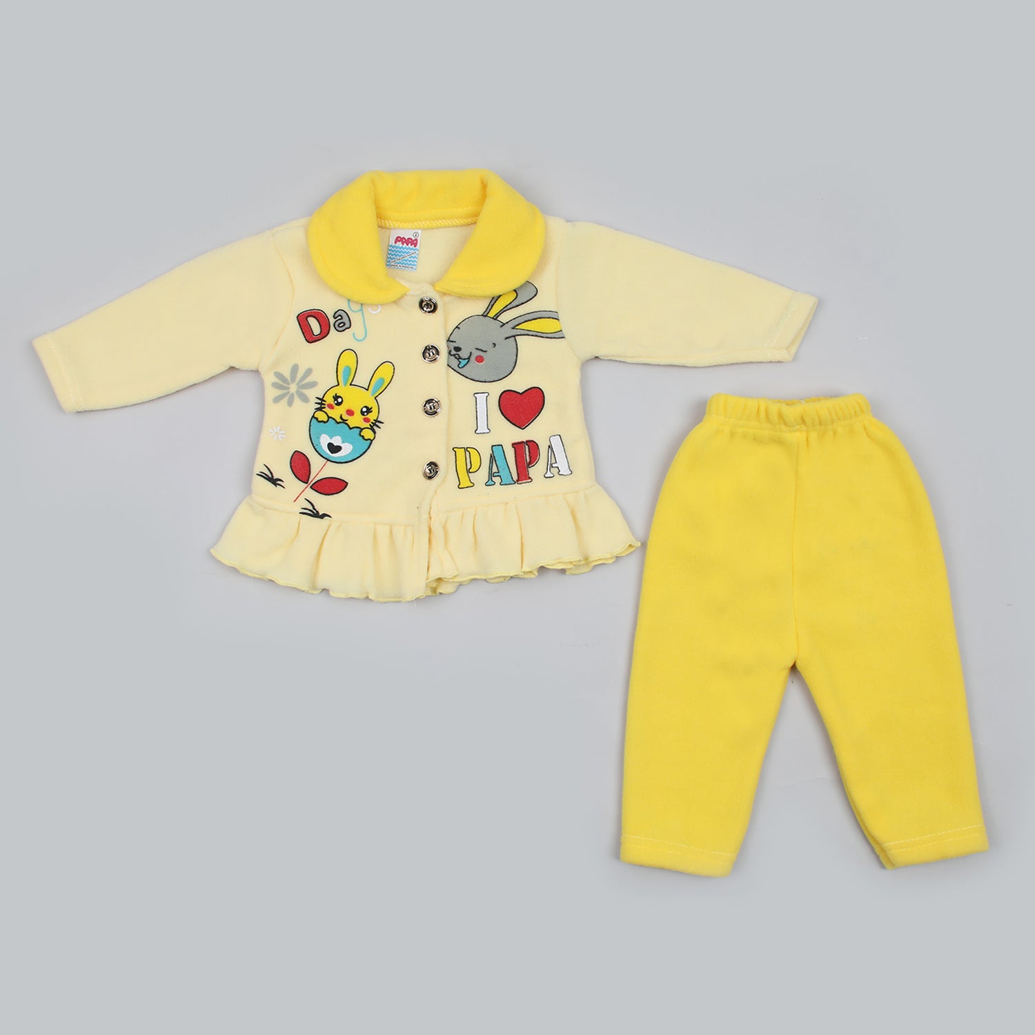 Newborn Girls Full Sleeves Suit - Yellow, Newborn Girls Sets & Suits, Chase Value, Chase Value