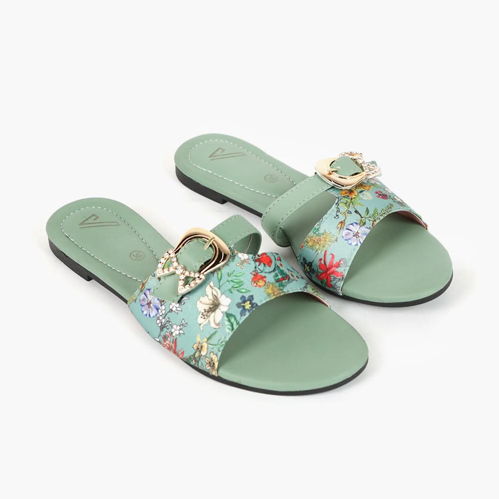 Women's Slipper - Green, Women Slippers, Chase Value, Chase Value