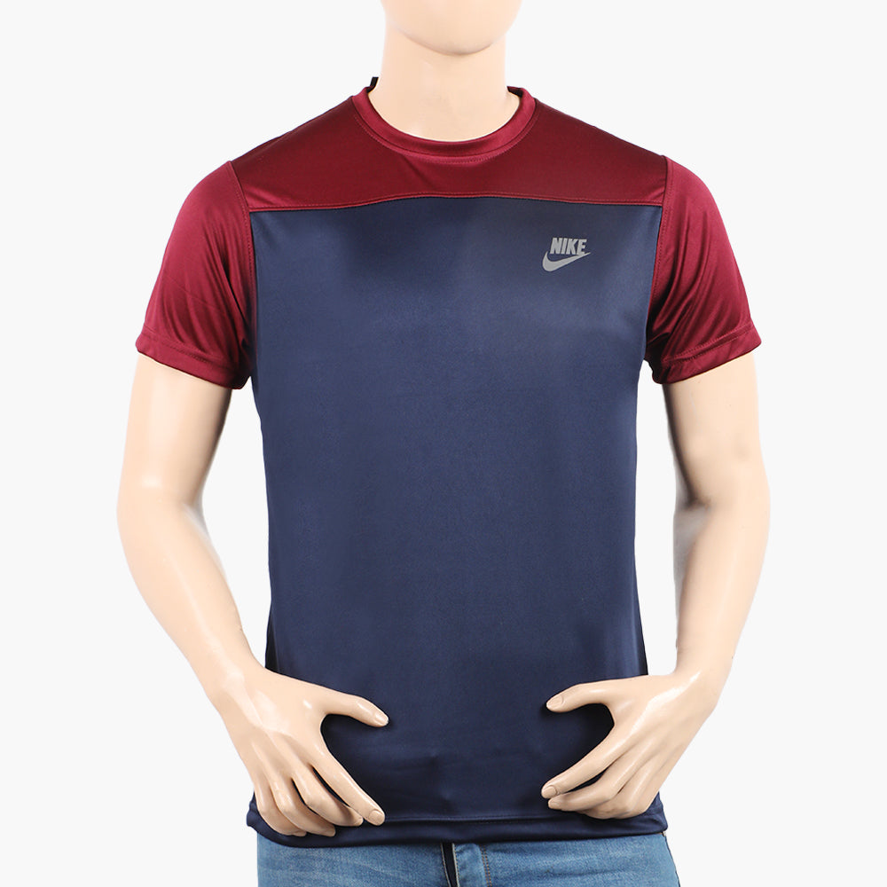 Men's Fancy Round Neck T-Shirt - Maroon, Men's T-Shirts & Polos, Chase Value, Chase Value