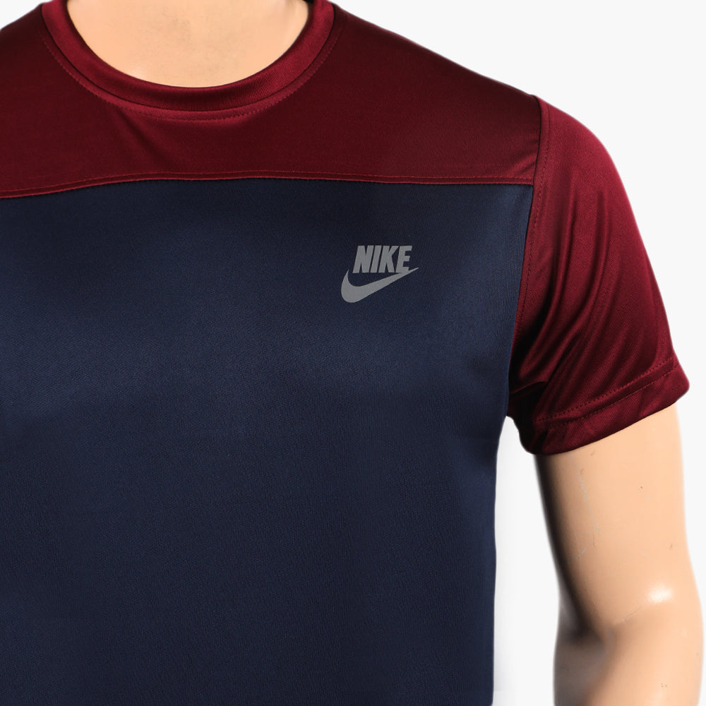 Men's Fancy Round Neck T-Shirt - Maroon, Men's T-Shirts & Polos, Chase Value, Chase Value