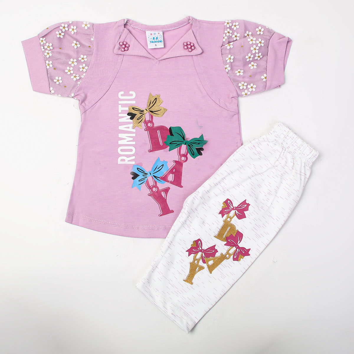 Girls Half Sleeves Skirt Suit - Fuchsia, Girls Suits, Chase Value, Chase Value