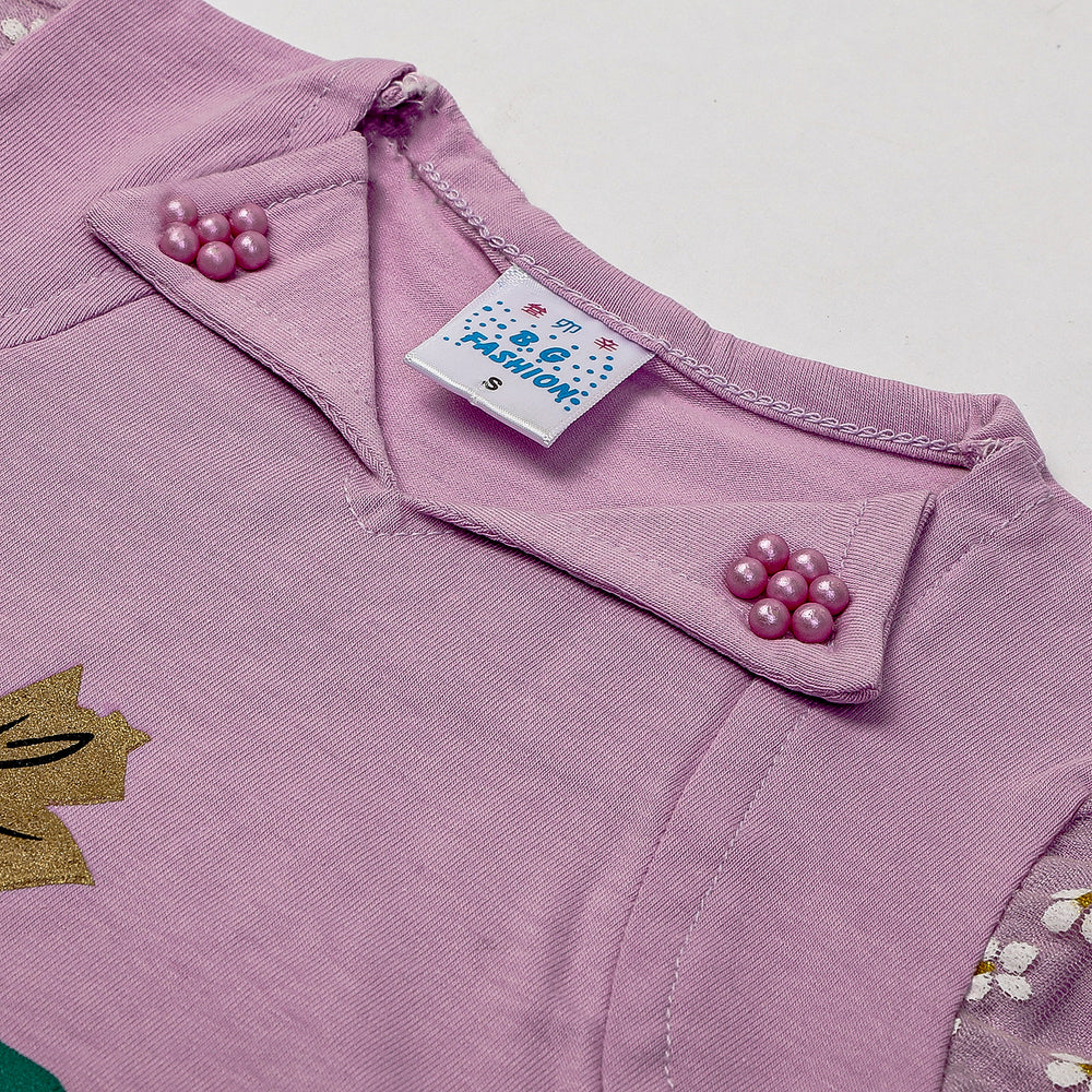 Girls Half Sleeves Skirt Suit - Fuchsia, Girls Suits, Chase Value, Chase Value