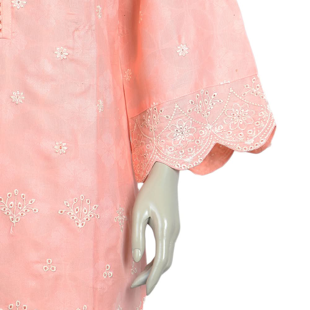 Women's 2pcs Stitched Embrioded Shalwar Suit - Pink, Women Shalwar Suits, Chase Value, Chase Value