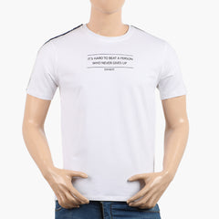 Eminent Men's Round Neck Half Sleeves Printed T-Shirt - Off White