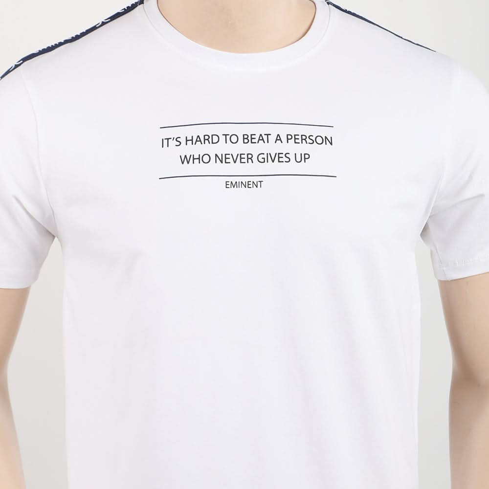 Eminent Men's Round Neck Half Sleeves Printed T-Shirt - Off White, Men's T-Shirts & Polos, Eminent, Chase Value