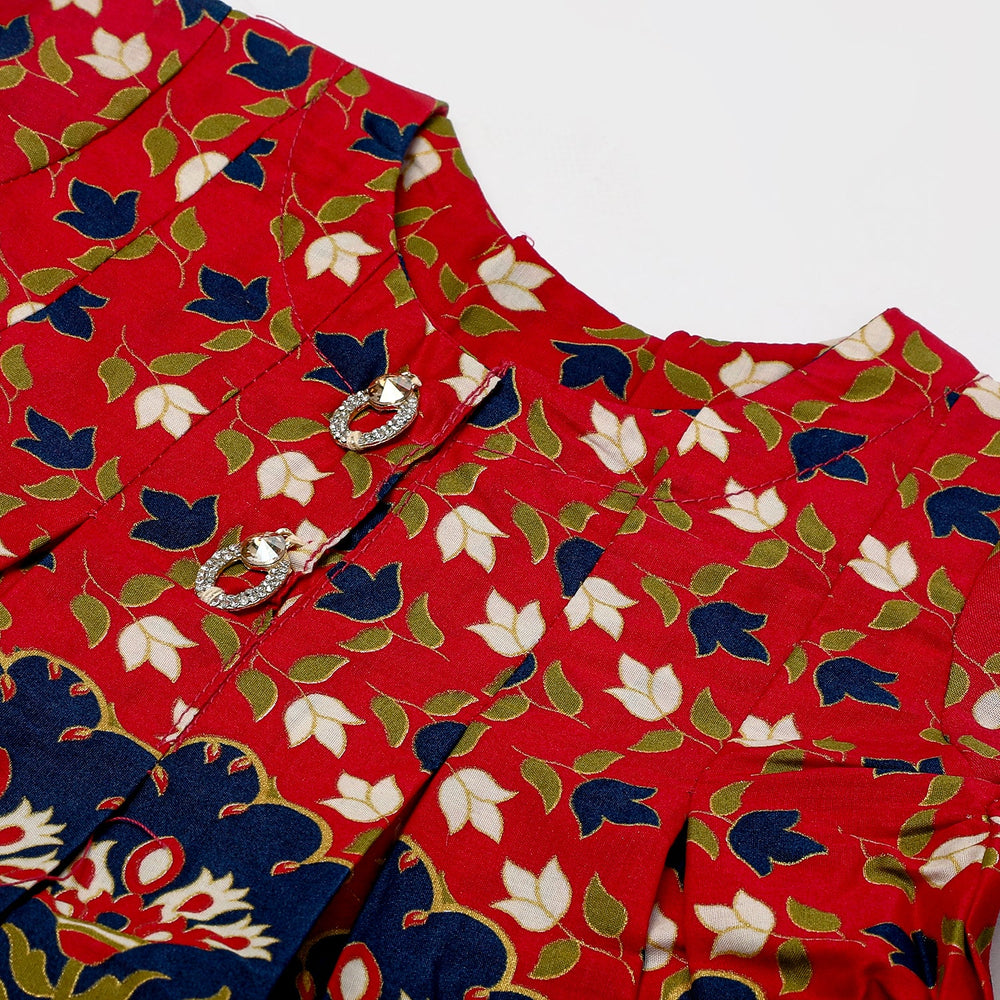 Girls Shalwar Suit 2Pcs - Red, Girls Shalwar Kameez, Chase Value, Chase Value