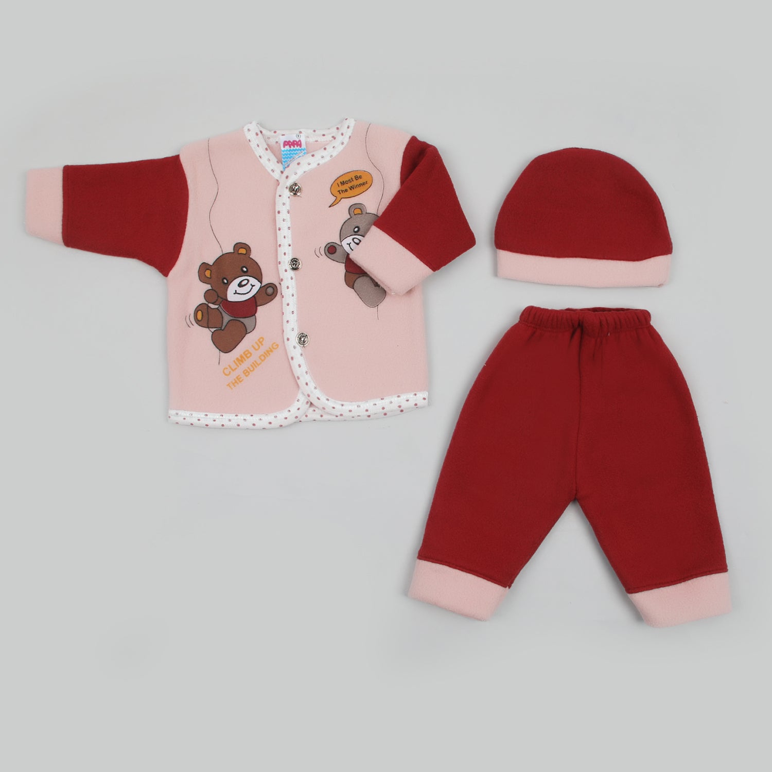 Newborn Boys Full Sleeves Suit - Tea Pink, Newborn Boys Sets & Suits, Chase Value, Chase Value