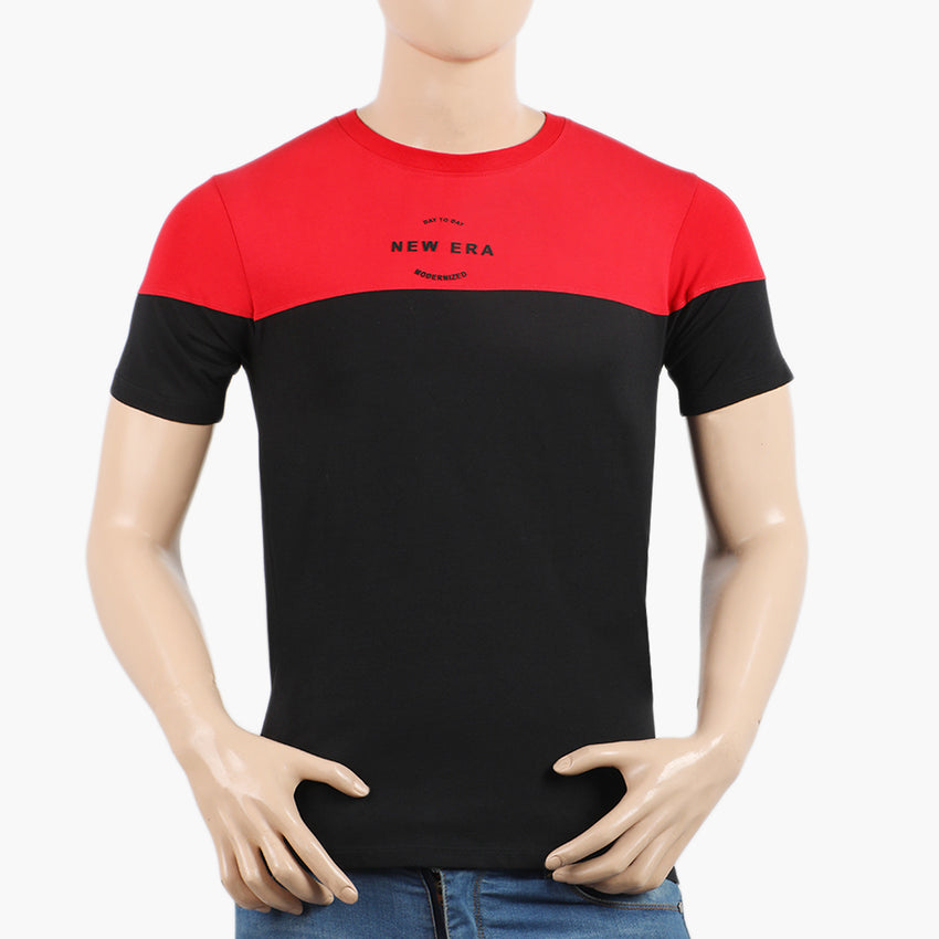 Eminent Men's Round Neck Half Sleeves Printed T-Shirt - Black
